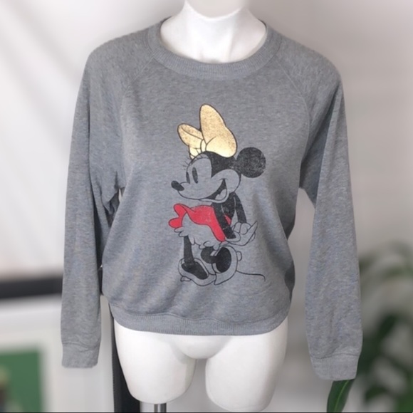 Disney Tops - Disney Minnie Mouse Women’s Sweatshirt Medium gray